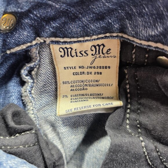 Miss Me Jeans Womens 27 Blue Bootcut Studded Flap Pocket Embellished Denim Pants - Picture 9 of 14